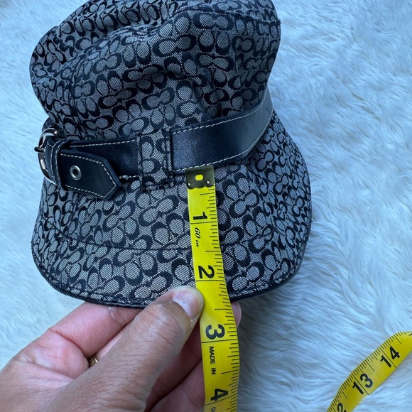 Vintage Coach Womens Signature Jacquard Bucket Hat Size M/L Monogram Y2K Buckle - Picture 13 of 14